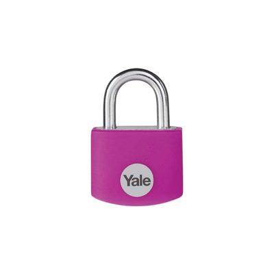 YE3B/38/119/1/P Standardsicherheit 38 mm Aluminium Vorhängeschloss - Rosa - offener Stahlbügel - 3 Image