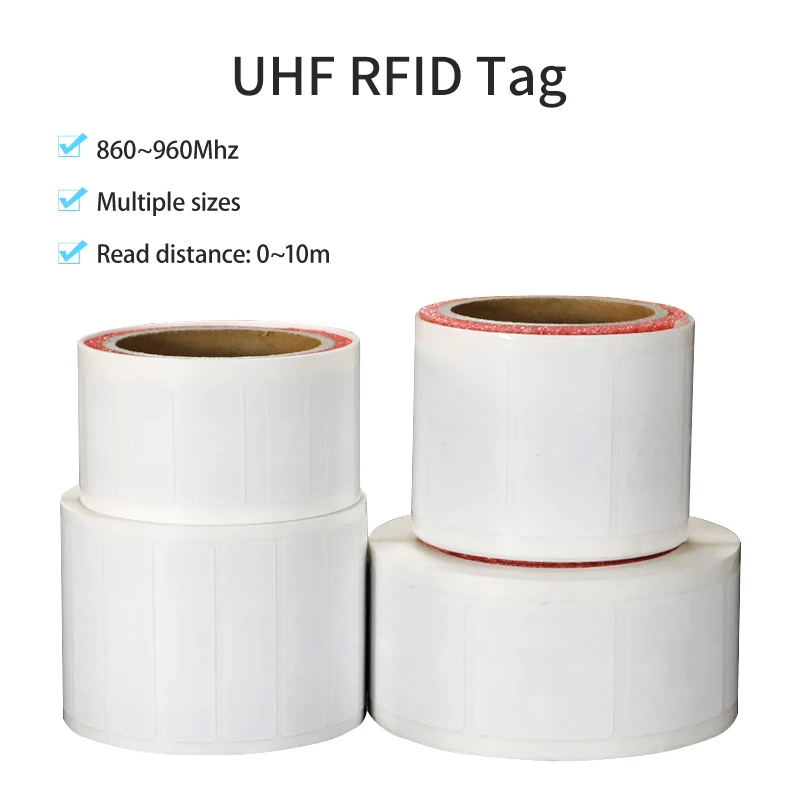 100 Stück UHF-RFID-Etiketten, mehrere Stile, passives UHF-Klebeetikett, beschichtetes Papier, RFID-Aufkleber, passive RFID-Tags Image
