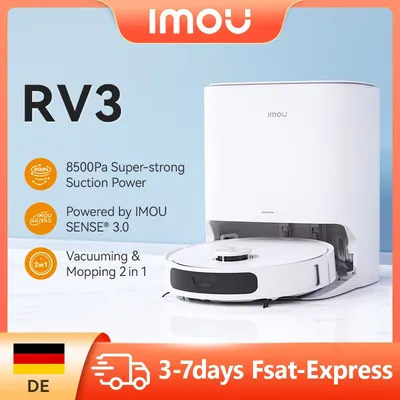 Imou Robot Vacuum and Mop RV3 Combo Selbstentleerender 3-in-1-Reiniger Roboterstaubsauger Lidar-Navigation Smart App Mapping 4500Pa Saugkraft