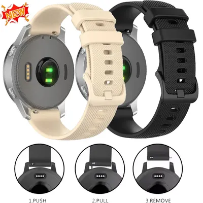 22 mm 20 mm Silikonarmband für Garmin Forerunner 165 965 265 55 955 965 Offizielles Ersatzarmband Image