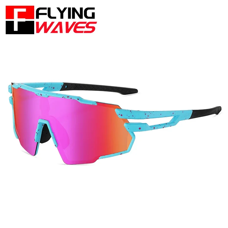FLYING WAVES Unisex-Fahrrad-Sonnenbrille, ultraleicht, UV400, polarisiert, für Outdoor-Sportarten, Herren und Damen, Laufen, Wandern, Fahrradbrille Image