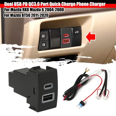 Auto Ladegerät Interface Outlet Dual QC3.0 USB Typ-c PD Interface Adapter Aufladen Für Mazda RX-8 Image