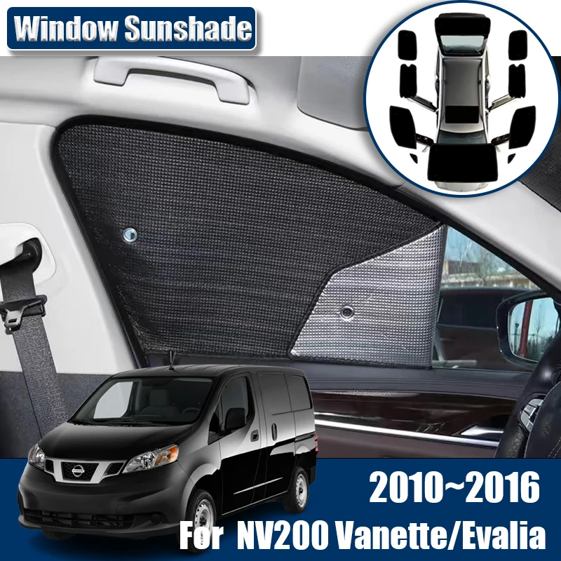 Für Nissan Evalia NV200 Vanette 2010 ~ 2016 Zubehör Auto Sonnenschirme Sonnencreme Anti-Uv Fenster Visier Abdeckungen Camper Innen teile Image