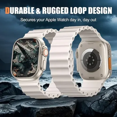 Ocean Straps für Apple Watch Band 44 mm 40 mm 45 mm 49 mm 41 mm 42 mm 38 mm 46 mm Schwarzes Armband Image
