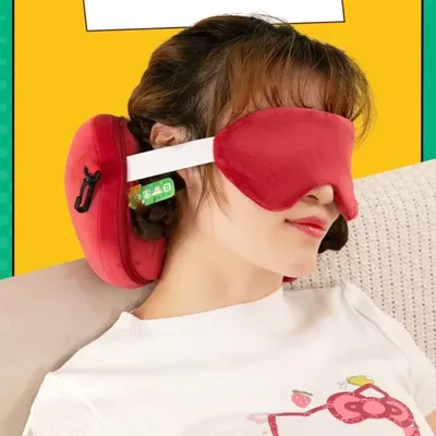 Portable Sleeping Mask 2 in 1 Neck Pillow For Travel Eye Cover U-shaped Flight Sleep Rest Office Napping Sleeping Pillows