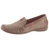 Mokassin GABOR "FLORENZ", Damen, Gr. 36, beige (beige, cognac), Kalbsleder, Nubukleder, casual, Schuhe, Slipper, Schlupfschuh, Bequmschuh mit Kontrastnaht, Weite G (=weit)