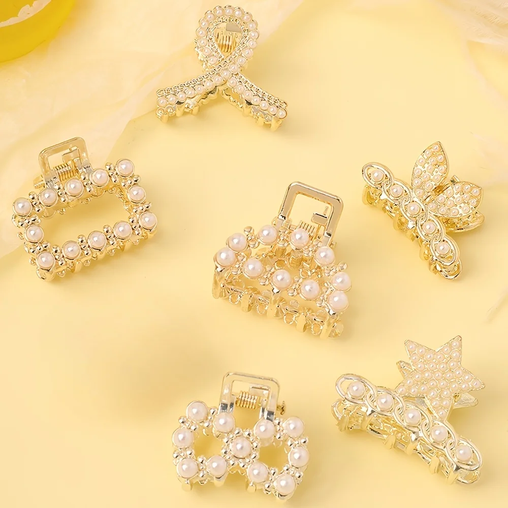 5/6/teiliges elegantes Haarklammer-Set aus Legierung – kleine Dekoration mit Perlen und Pailletten, eine Vielzahl von Formen, ein modisch Image