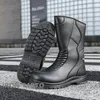 Männer Motorrad Schuhe Motocross Stiefel Motorradfahrer Hohe Stiefel Rutschfeste Motorrad Touring Schuhe Botas Moto Klassische Schwarz Größe 35-46