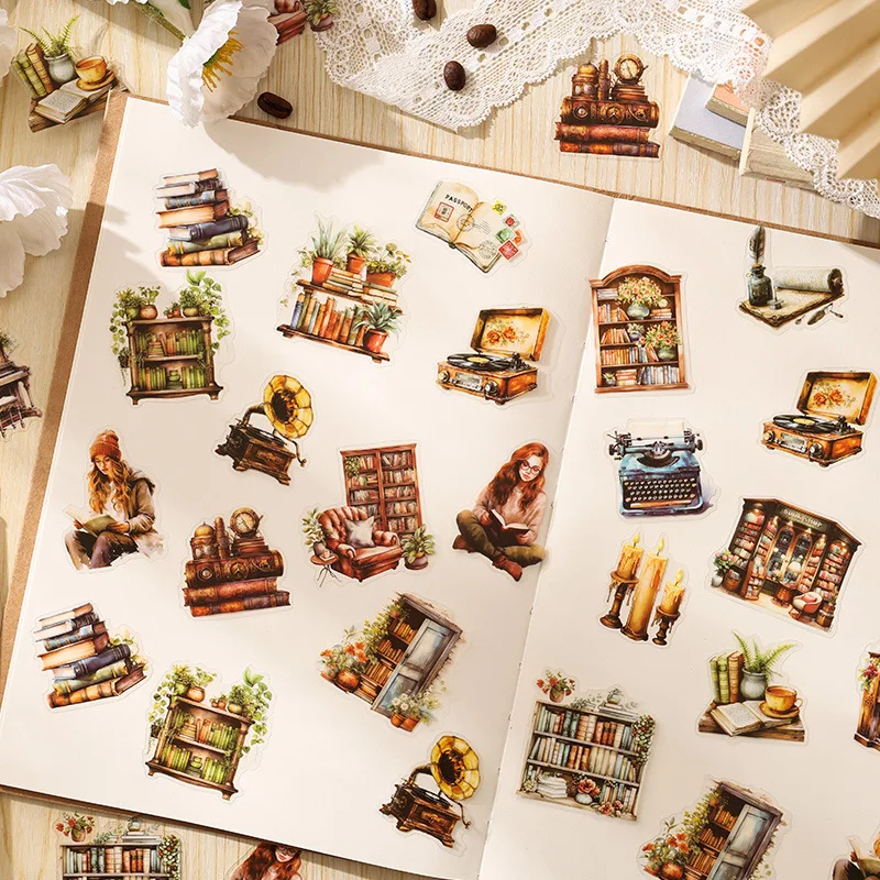 40 Stück Vintage INS Aufkleber Pack selbstklebend Diy Scrapbooking Tagebuch Album Planer handgemachte Junk Journal Supplies Image