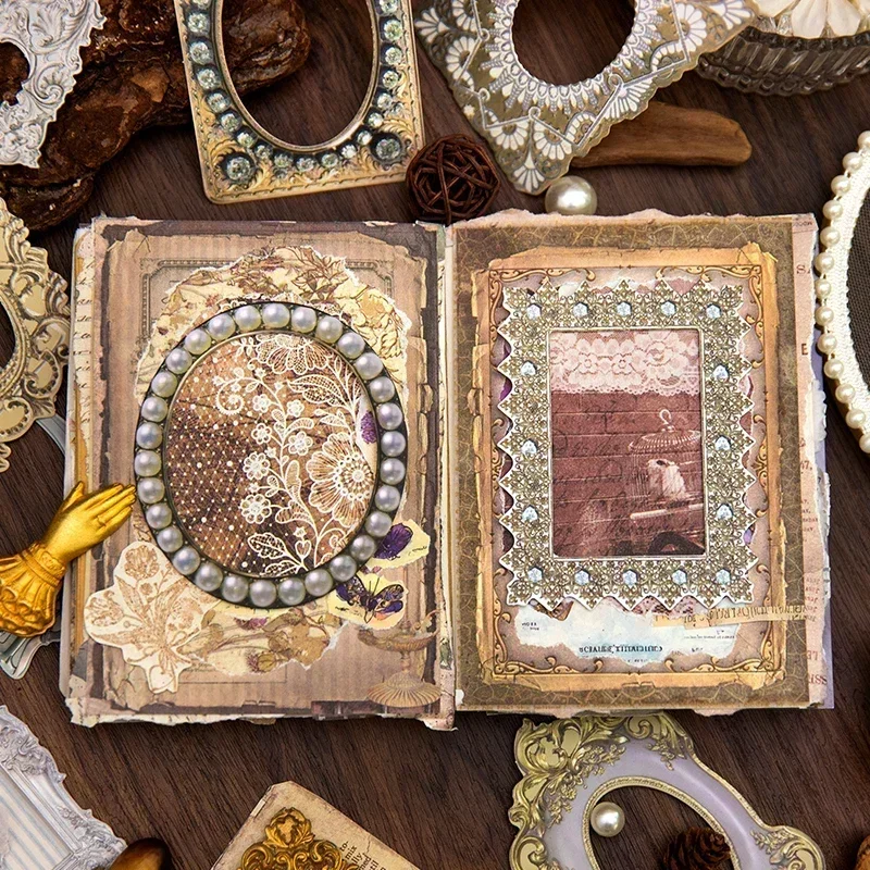 10 stücke Basis Sammelalbum Cut Handschrift Material Handbuch Paket Retro Border150*85 MM Material Klassische Notebooks Romantik Image