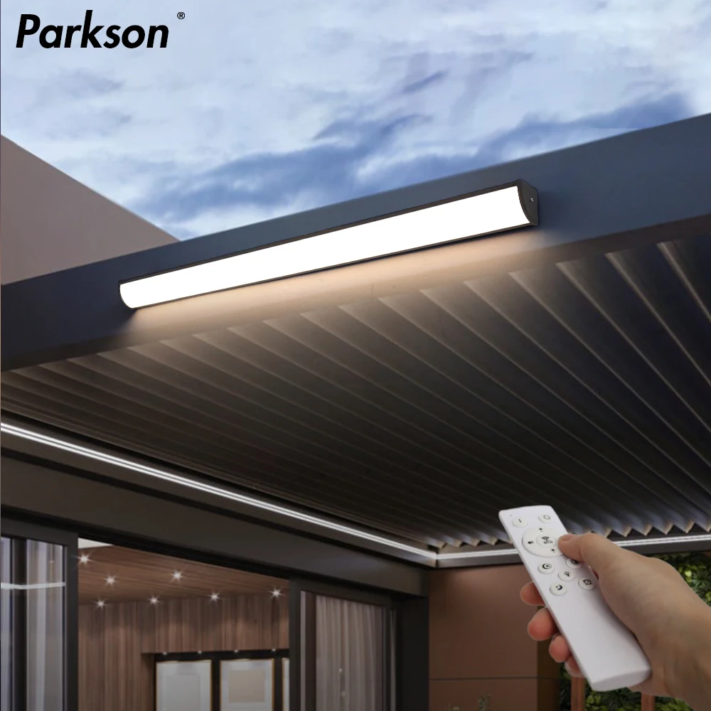 Outdoor-LED-Wandleuchte, wasserdicht, IP65, dimmbar, Fernbedienung, LED, lange Wandleuchten, Garten, Villa, Veranda, Wandleuchte, 110 V, 220 V Image