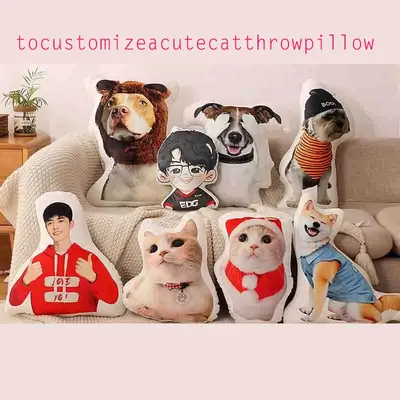 Benutzer definierte niedliche Katze Wurf kissen geformte Wurf kissen Image