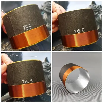1 stücke 75.5/76/76.5mm Bass Lautsprecher Schwingspule 4Ohm Woofer Runde Kupfer Draht Spule Weiß Image