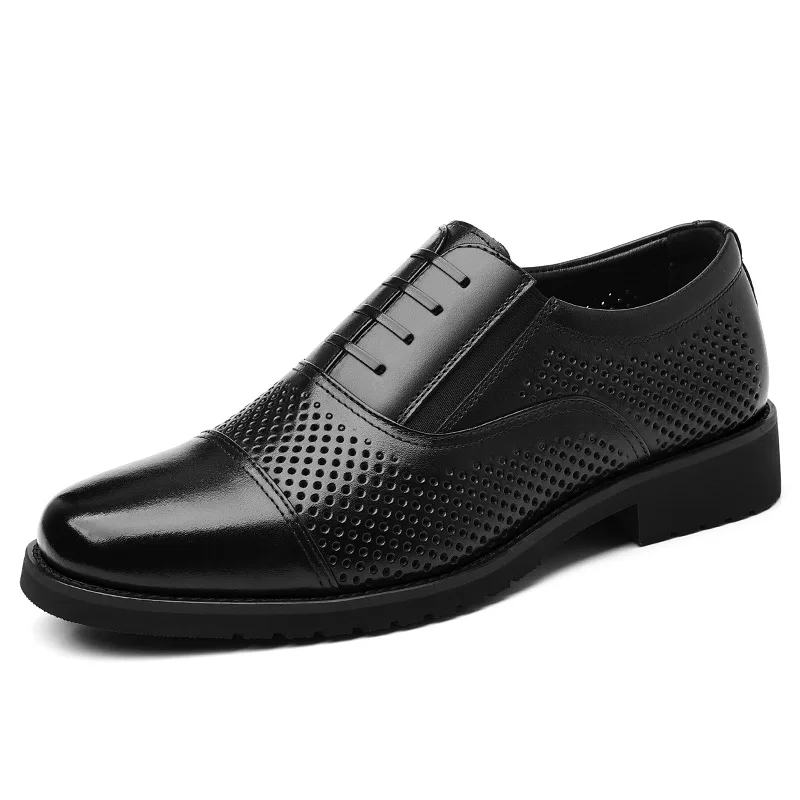 Atmungsaktive Hallow Neue Designer Kuh Leder Schuhe für Männer Sommer Herbst Mode Casual Spitze Kleid Schuhe Müßiggänger Mann