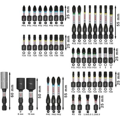 BOSCH Bit-Set PRO Impact 50-teilig silber