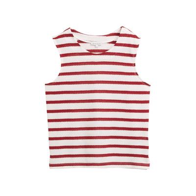 TOM TAILOR Damen Stricktop mit Rundhalsausschnitt, weiß, Gemustert, Gr. L Image