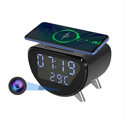 BABP Multifunctional Alarm Clock Temperature Clock Wireless Charger LED Mobile Phone Three in One