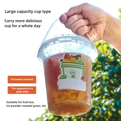10pcs fruit tea bucket, high temperature resistant material, easy to clean, reusable, round cup
