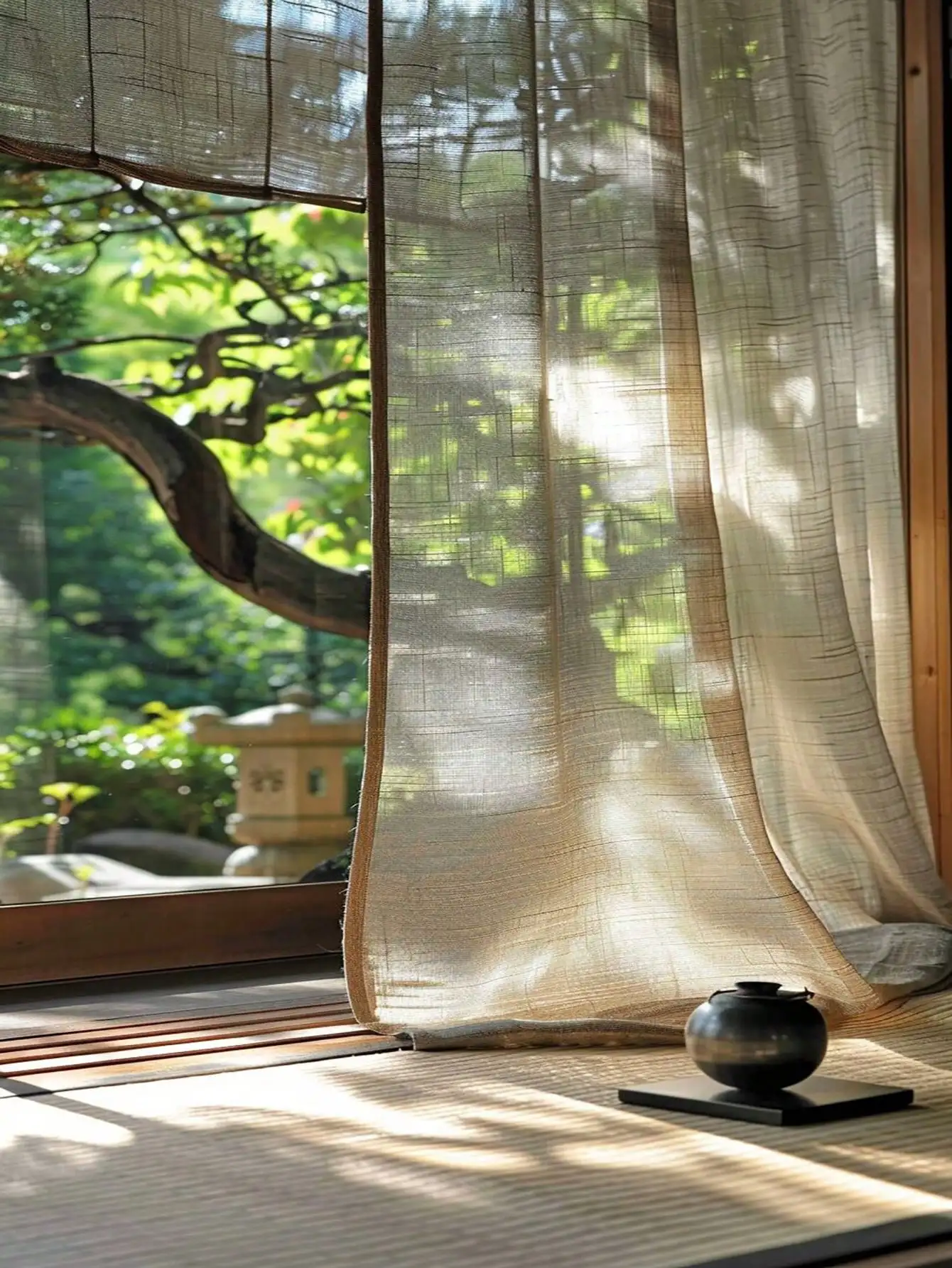 Rideaux transparents en lin de style coréen, panneau de fenêtre, tissu transparent, prêt à l