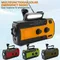 Radio meteorologica di emergenza 4000mAh Radio portatili ricaricabili a manovella solare Ricevitore radio AM FM NOAA con lampada torcia