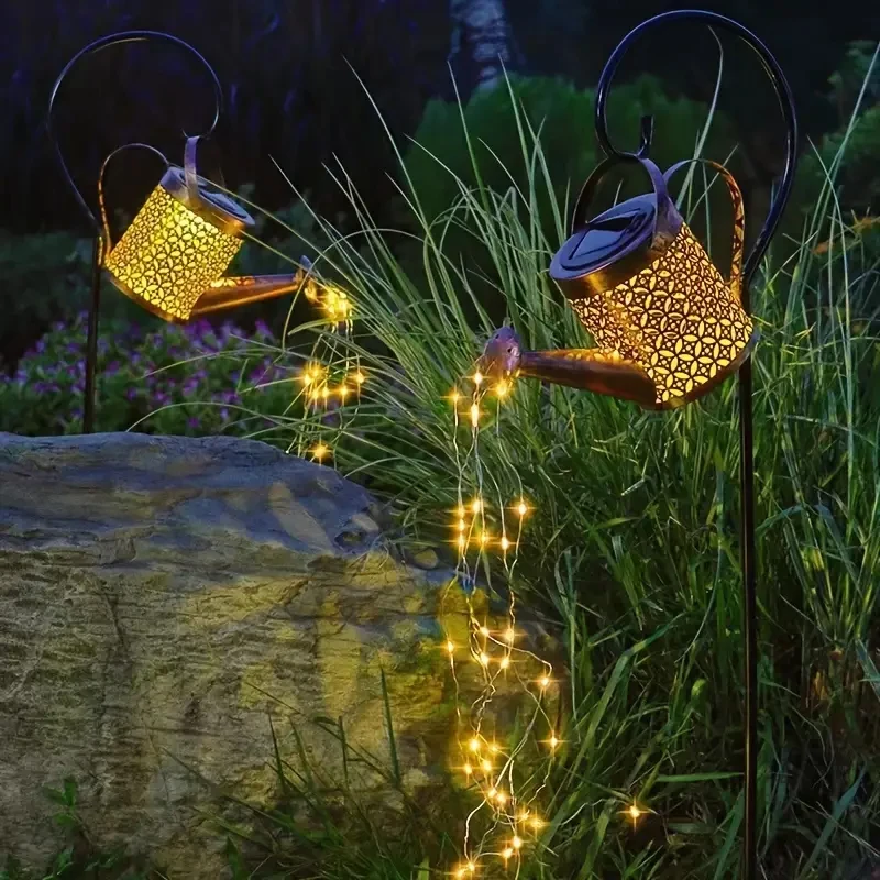 Lampes décoratives de pelouse de jardin, bouilloire découpée, lampe solaire au sol, veilleuses extérieures, décoration de jardin