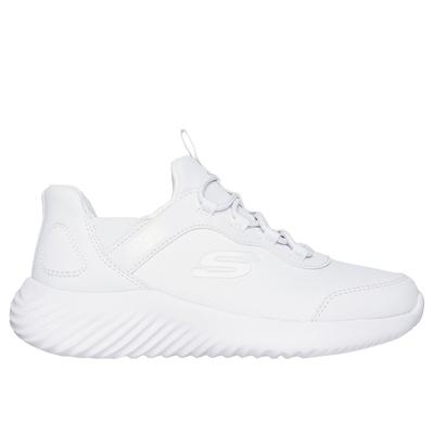 Skechers Boy's Slip-ins: Bounder - Elite-Studiez Sneaker | Size 13.5 | White | Synthetic | Machine Washable