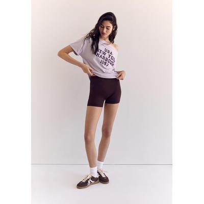 Stradivarius Basic seamless shorts Brown M