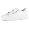 Plateausneaker GABOR, Damen, Gr. 35, weiß, Kalbsleder, unifarben, casual, Schuhe, Freizeitschuh, Halbschuh, Schnürer mit edlen Schmuck-Tiermotiven