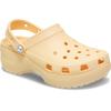 Clog CROCS "Classic Platform Pearl Clog", Damen, Gr. 42, gold (goldgelb), Croslite, casual, Schuhe, Plateaschuh, Sandale mit Zierperlen