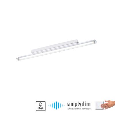 Wandleuchte PAUL NEUHAUS "TIMON", grau (chromfarben), LampenB:4,2cm H:5,5cm L:60cm, LED, IP44, dimmbar, Simply Dim, Memory, nach Trennung vom Netz, B:4,2cm H:5,5cm L:60cm Image