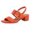 Sandalette MARCO TOZZI, Damen, Gr. 40, orange, Textil, elegant, Schuhe, Blockabsatz, Riemchensandale, Festtagsschuh mit großer Zierschnalle