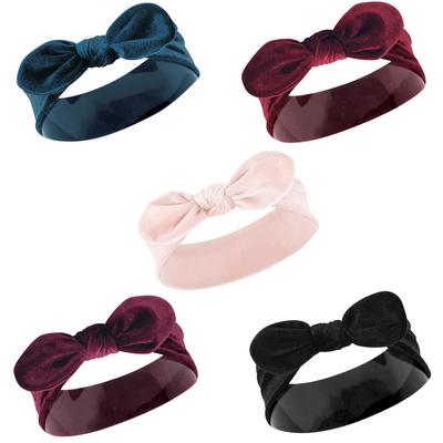 Hudson Baby Infant Girl Cotton and Synthetic Headbands, Velvet Knot, 0-24 Months - Velvet Knot