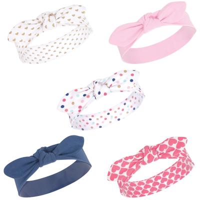 Little Treasure Baby Girl Cotton Headbands 5pk, Confetti, One Size - Confetti