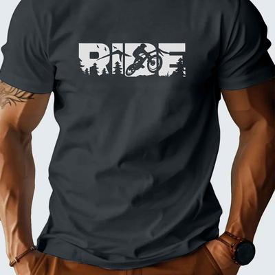 TEMU Bicycle Mountain Bike Spring And Summer Men's Short-sleeved T-shirts Printed Tops Summer T-shirts Image