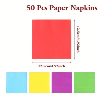 TEMU 50pcs, Rainbow Birthday Party Paper Napkins, Carnivals Disposable Paper Napkins Set, Festive Carnivals Shower & Birthday Parties & - Ideal Gift For Party Hosts Image