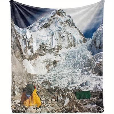 "TEMU Base Throw Blanket - Soft Flannel Fleece, Climbing Art, Cozy Couch Cover For Adults, 50" X 70"," Image