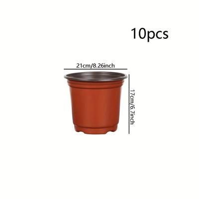 TEMU 10/30/60pcs Round Plastic Contemporary Seed Starting Pots, Indoor Outdoor, 3 Sizes, With Drainage Hole, For Succulents, Seedlings, , Transplanting, Flowers Image