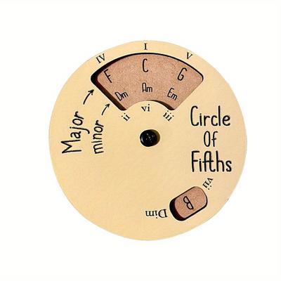 TEMU Wooden Circle Of Fifths Chord Wheel, Guitar Chord Chart, Music Tool, Uncharged, Yellow, Ideal Gift For Music And Guitar Enthusiasts