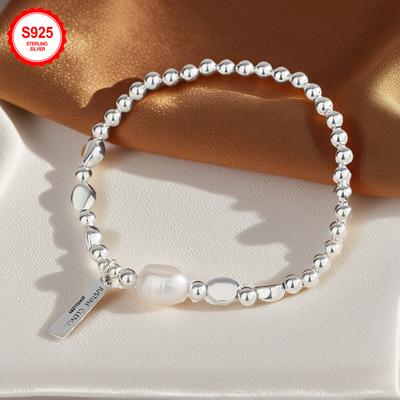 TEMU 925 Silver Women's Bracelet, Fashionable, Simple, Elegant, Jewelry, Women's Jewelry, Day Gift, Women's Gift, Claiming Gift Today Image