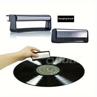 TEMU Premium Carbon Fiber Vinyl Record Cleaner Brush - Anti-static, Dust Remover For Lps, Turntables & Cds - Carbon Fiber & Vinyl - For Music Lovers & Audiophiles - Perfect Gift For Vinyl Enthusiasts Image