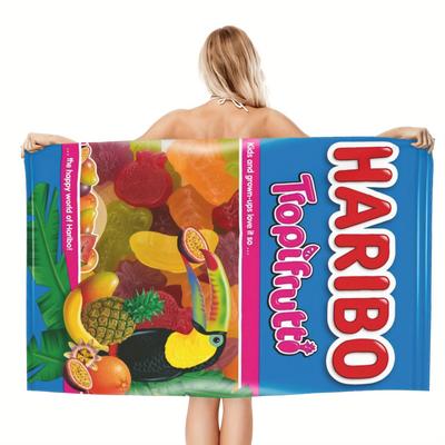 TEMU Haribo-inspired Microfiber Beach Towel - Tropical , Lightweight & Super Absorbent, Swimming, Gym, Yoga - Companion, Gym Towel | Vibrant Beach Towel | Quick-dry Fabric Image