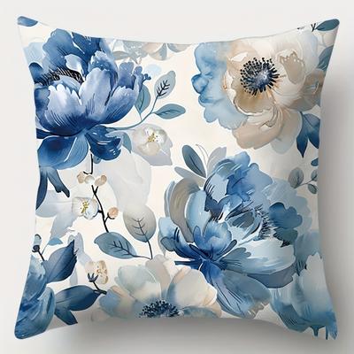 TEMU 1pc/4pcs Single Side Decor Sofa Pillow Cover Square Polyester Pillow Cover Modern Sofa Decor Cushion Cover Image