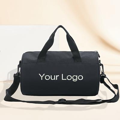 "TEMU Customizable Pink "" Embroidered Logo Sports Gym Bag - Large Capacity, Durable Oxford Cloth, Shoulder & Crossbody Handbag For Short-distance Travel, Fitness, And Luggage Storage, Travel Ba" Image
