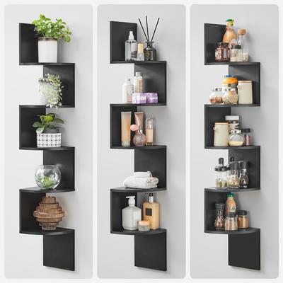 TEMU Vasagle Corner Shelf, Wall Shelf, 5 Tiers, Floating Shelf, Bookcase For Kitchen, Bedroom, Living Room, Office Image