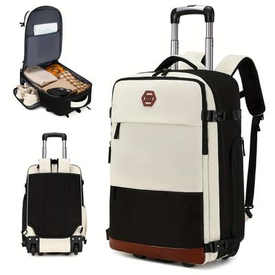 TEMU Rolling Backpack, Large Backpack With Wheels For Men And Women, 17-inch Wheeled Travel Laptop Backpack, Carry-on Luggage Bag, Computer Backpack, Back-to- Backpack Image