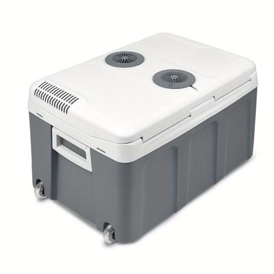 TEMU 48 L Box Camping Fridge With Cooling And Heating Function Portable Fridge With Carry Handle And Rubber Wheels Energy Efficient For Outdoor Image
