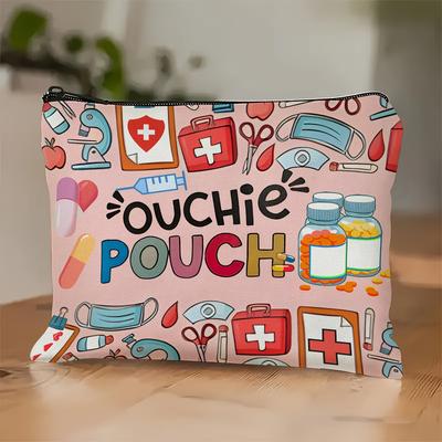 TEMU Cute - Themed '' Pouch: A -inspired Accessory. An Gift, , Portable Fashionable Gift With A Zipper, A Cosmetic Bag For Sisters, A Pencil Case For Students, And A Storage Bag For Snack Image