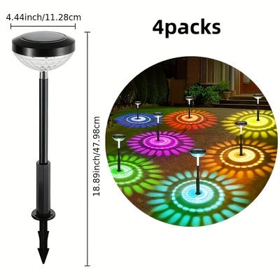 TEMU Morfone Local Warehouse 2/4 Outdoor Garden Solar Lights, For Outdoor Use, With 2 Of Warm Light And Colored Light, Made Of Durable Materials And , Suitable For Lawns, , , And Courtyards Image