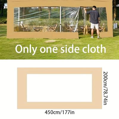 TEMU Large 450x200cm Outdoor Tent Enclosure - Transparent Oxford Fabric, Foldable Design, Ideal For Camping, Picnics And (tent Frame And Top Cover Not Included) Image