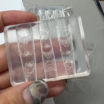 TEMU 1 3d Lace Rose Nail Art Mold | French Nail Decoration/diy Light Luxury Nail Decoration Image
